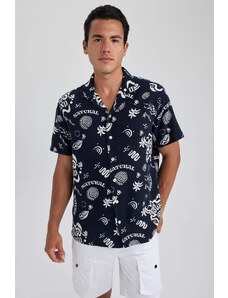 DEFACTO Relax Fit Cotton Printed Short Sleeve Shirt