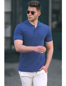 Madmext Navy Blue Basic Polo Men's T-Shirt 5101