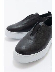 LuviShoes Ante Black-white Leather Men's Shoes