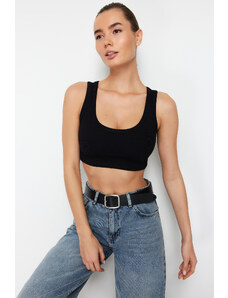 Trendyol Black Strap Crop Ribbed Flexible Knitted Undershirt