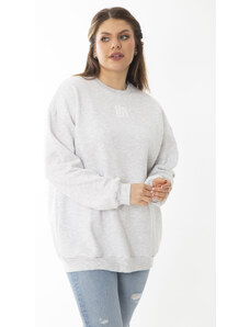 Şans Women's Plus Size Gray Turtleneck Swatshirt