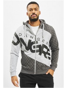 Dangerous DNGRS DNGRS Veli Zip Hoody šedá melanžová/černá