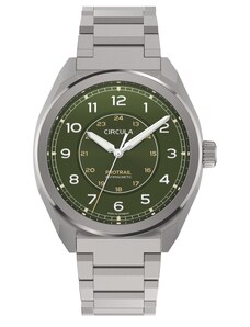 Circula Watches Stříbrné pánské hodinky Circula s ocelovým páskem ProTrail - Green 40MM Automatic