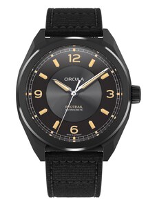 Circula Watches Černé pánské hodinky Circula s koženým páskem ProTrail - Black 40MM Automatic