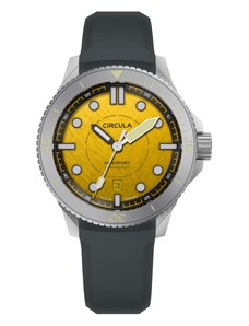 Circula Watches Stříbrné pánské hodinky Circula s gumovým páskem DiveSport Titan - Madame Jeanette / Hardened Titanium 42MM Automatic