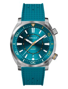 Circula Watches Stříbrné pánské hodinky Circula s gumovým páskem SuperSport - Blue 40MM Automatic