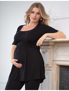 Elegantní těhotenská a kojící halenka 3v1 Jersey černá