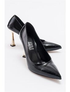 LuviShoes MERLOT Black Patent Leather Women's Heeled Shoes