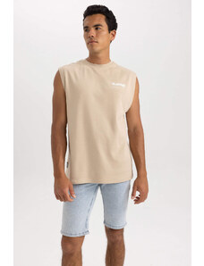 DEFACTO Boxy Fit Printed Crew Neck Premium T- Shirt