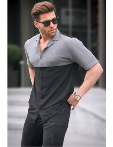 Madmext Black Short Sleeve Men's Shirt 6707