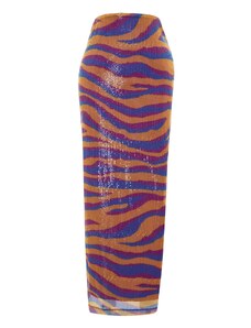 Trendyol Multi-Colored Patterned Body-Sitting Lined Glitter Sequin Sequin Skirt