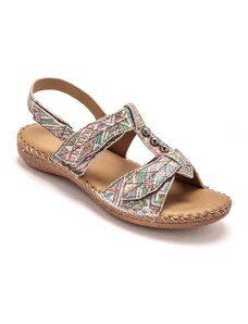 Blancheporte Kožené sandály s potiskem, maxi pohodlné vícebarevná 36