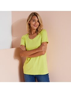 Blancheporte Jednobarevné tričko s kulatým výstřihem, bio bavlny anýzová 34/36
