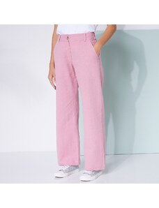 Blancheporte Široké kalhoty, bavlna-len ružová 36