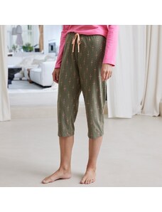 Blancheporte 3/4 pyžamové kalhoty, potisk "Bohème" khaki 34/36
