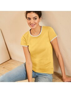 Blancheporte Dvoubarevné tričko s krátkými rukávy žlutá 34/36