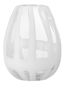 Bílá skleněná váza Bloomingville Cosmin 18 cm