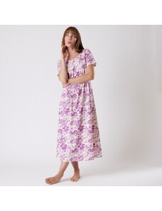 Blancheporte Dlouhá noční košile s potiskem květin purpurová 50