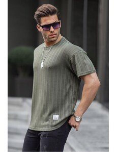 Madmext Khaki Oversize Crew Neck Men's T-Shirt 6179