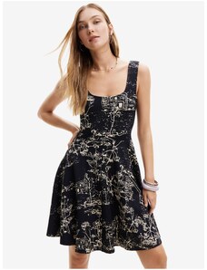 Krémovo-černé dámské vzorované šaty Desigual Tually - Dámské