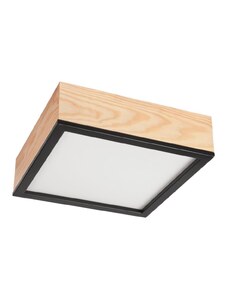 Lamkur Stropní svítidlo NATURAL SQUARE 2xE27/15W/230V 31x31 cm borovice/černá LA48840