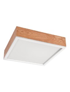 Lamkur Stropní svítidlo OAK SQUARE 4xE27/15W/230V 39x39 cm dub/bílá LA49038