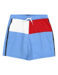 Tommy Hilfiger Underwear Plavecké šortky 'Flag' světlemodrá / červená / černá / bílá