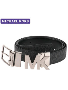 Pánský opasek 4v1 oboustranný Michael Kors - černý/ černý monogram