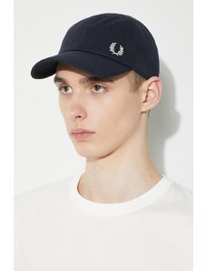 Bavlněná baseballová čepice Fred Perry Pique Classic Cap tmavomodrá barva, s aplikací, HW6726.267