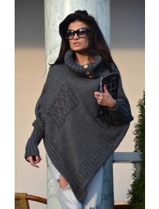 Fashionweek Luxusní pončo svetr s teplým rolákem NOEMI