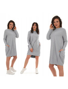 Fashionweek Pohodlné teplákové šaty s kapsami OVERSIZED MF365