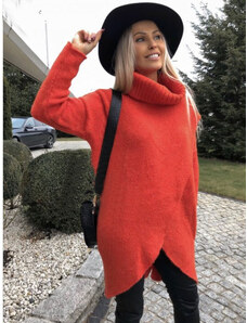 Fashionweek Pletené asymetrické dámské pončo svetr s rolákem MICHEL