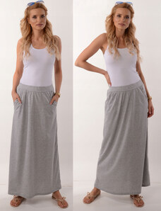 Fashionweek Italská pohodlná dlouhá mikinová sukně s kapsami MAXI ZIZI267