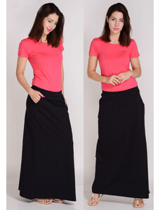 Fashionweek Italská pohodlná dlouhá mikinová sukně s kapsami MAXI ZIZI267