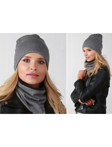 Fashionweek Dámská zimní souprava čepice a šála zimní set čepice a šála,pletený tunel na fleece ZIZI-B3