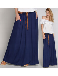 Fashionweek Dámská dlouhá letní sukně s kapsami a páskem ZIZI00