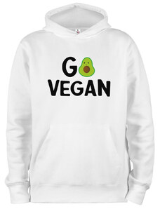 Super plecháček Mikina s kapucí a potiskem Go vegan