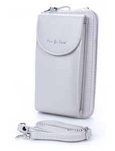 Jennifer Jones Mini kabelka na telefon a peněženka s popruhem na krk šedá 1125