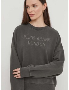 Mikina Pepe Jeans dámská, šedá barva, s aplikací