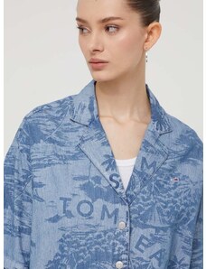 Džínová košile Tommy Jeans dámská, relaxed, s klasickým límcem, DW0DW17969