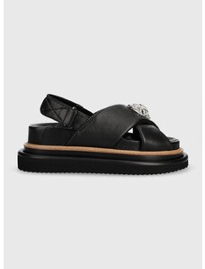 Kožené sandály Kurt Geiger London Orson Cross Strap Sandal dámské, černá barva, na platformě, 2028900309