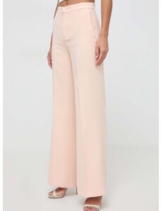 Kalhoty Twinset dámské, růžová barva, široké, high waist