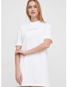 Bavlněné šaty Calvin Klein bílá barva, mini
