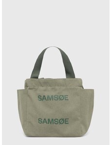 Bavlněná kabelka Samsoe Samsoe SALANITA zelená barva, F24100082
