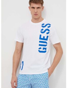Bavlněné tričko Guess bílá barva, s potiskem, F4GI04 I3Z14