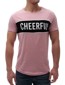 Madmext Printed Crew Neck Pink T-Shirt 2881