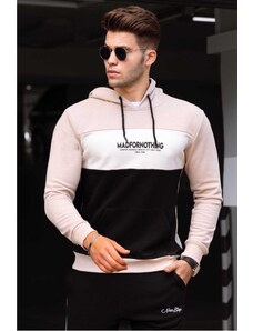 Madmext Men's Beige Hooded Sweatshirt