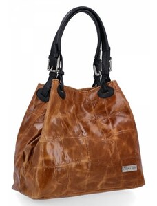 Kožené kabelka shopper bag Vittoria Gotti hnědá V692754
