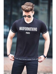 Madmext Men's Printed Black T-Shirt 4588