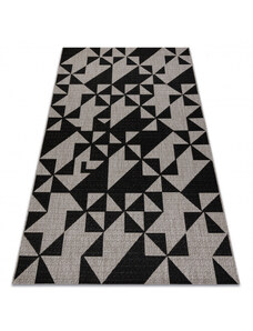 Dywany Luszczow Kusový koberec SIZAL FLOORLUX 20489 stříbrný / Černá TROJÚHELNÍK